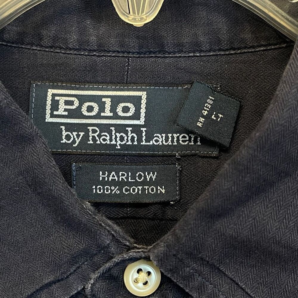 POLO RALPH LAUREN Shirt Men’s Large Blue Harlow Cotton Long Sleeve Button Down‎ - Picture 4 of 10
